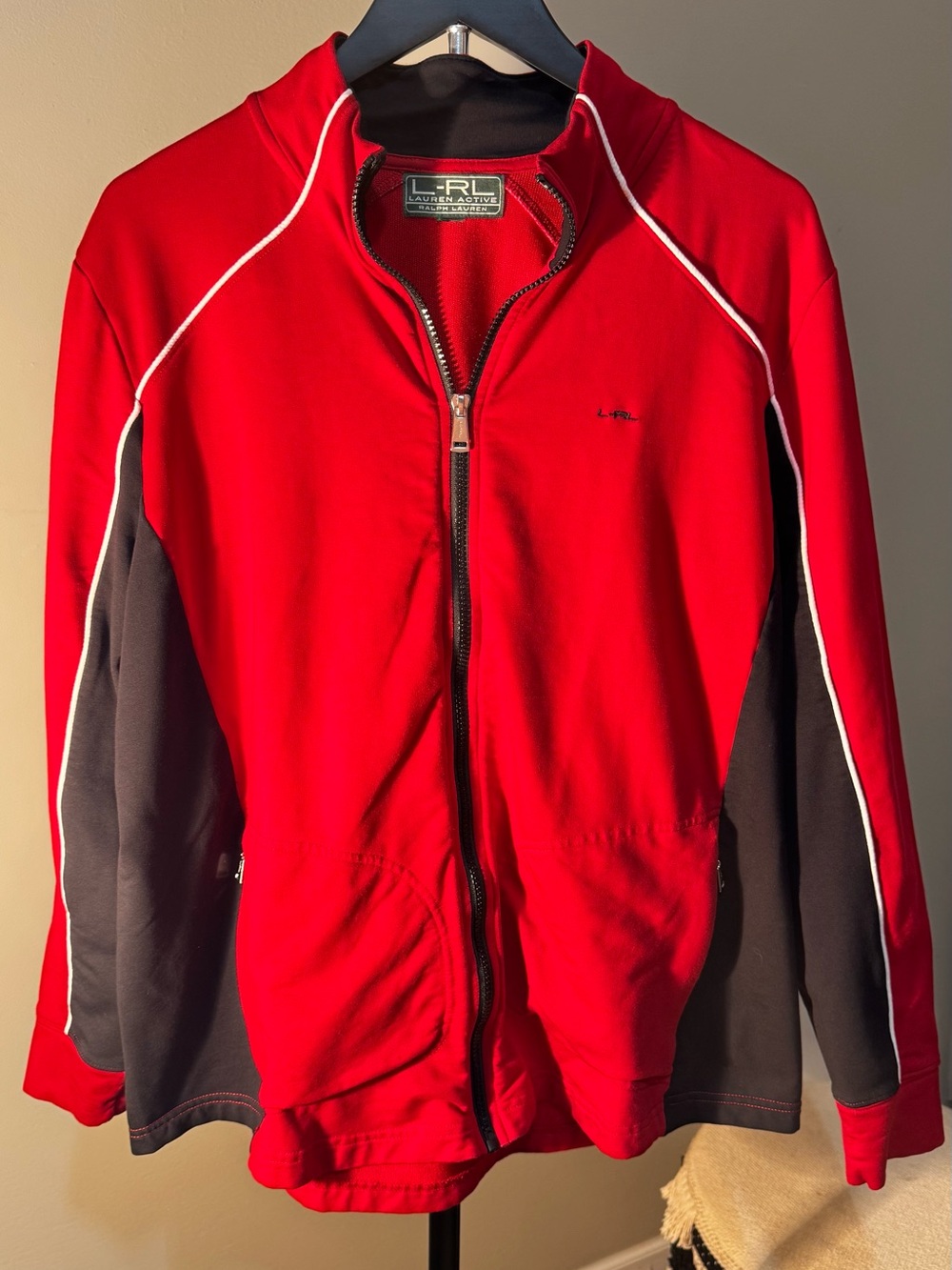 L.R.L. Ralph Lauren Red & Black Zip-Up Track Jacket